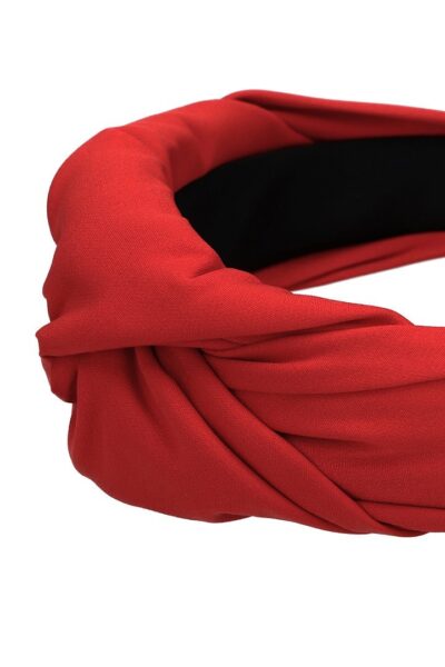 Czerwona opaska do włosów z węzłem BOW