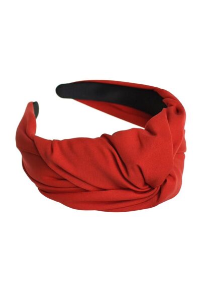 Czerwona opaska do włosów z węzłem BOW