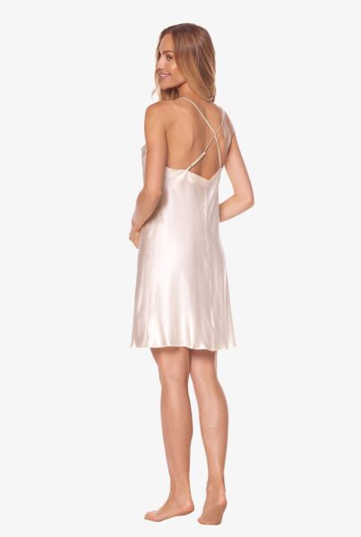 Jedwabna koszulka nocna na ramiączkach GOLDEN CHIC