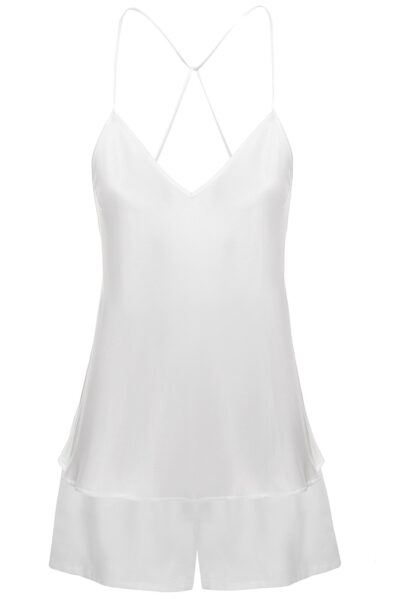 Satynowy top damski na ramiączkach IVORY CHIC