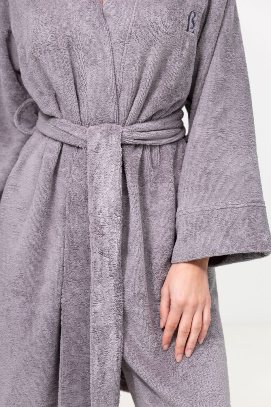 Szlafrok damski bawełniany szary SERENITY