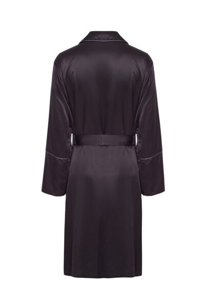 Satynowy czarny szlafrok męski CHIC