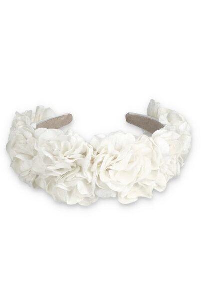 Opaska do włosów kwiatowa biała HOLLY