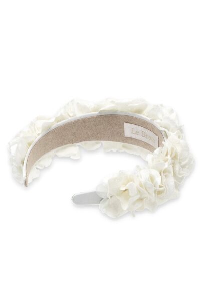 Opaska do włosów kwiatowa biała HOLLY