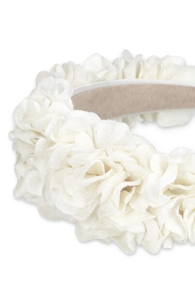 Opaska do włosów kwiatowa biała HOLLY