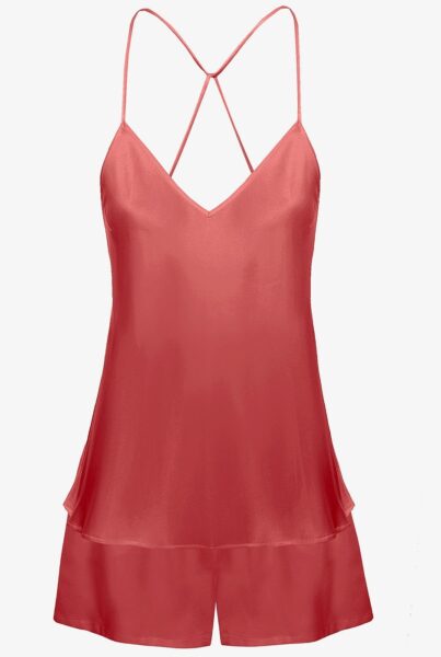 Satynowe krótkie spodenki damskie bordowe ARIA CHIC