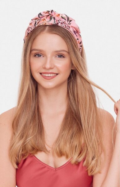 Kwiatowa opaska do włosów z węzłem BOW