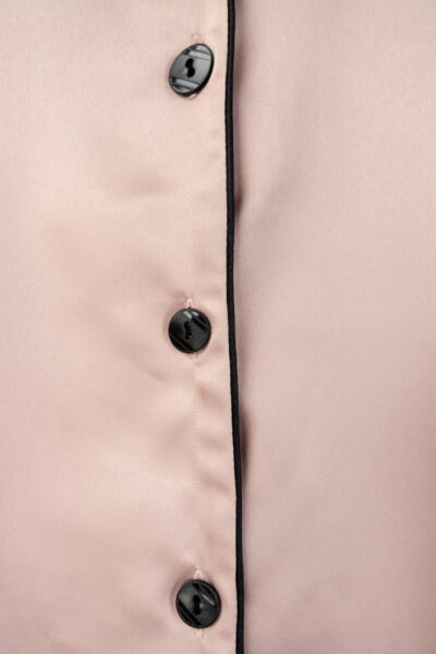 Satynowa koszulka z długim rękawem damska beżowa ESTELLE