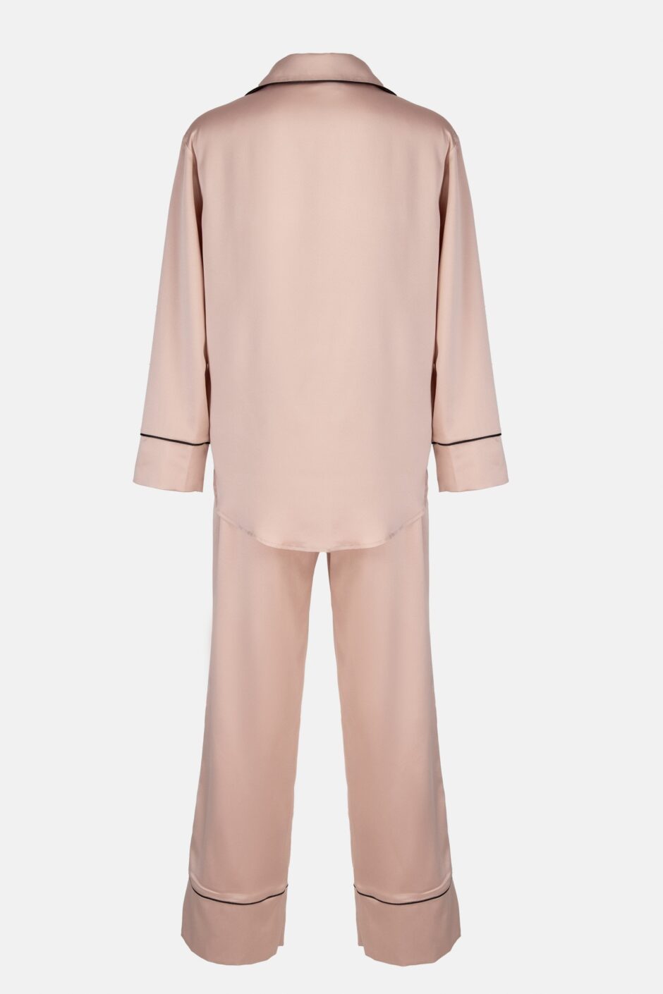 Satynowa koszulka z długim rękawem damska beżowa ESTELLE