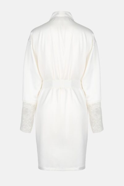 Biały szlafrok damski z koronkowymi rękawami BRIDAL IVORY