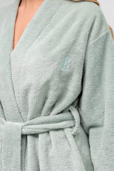 Szlafrok damski bawełniany zielony SERENITY