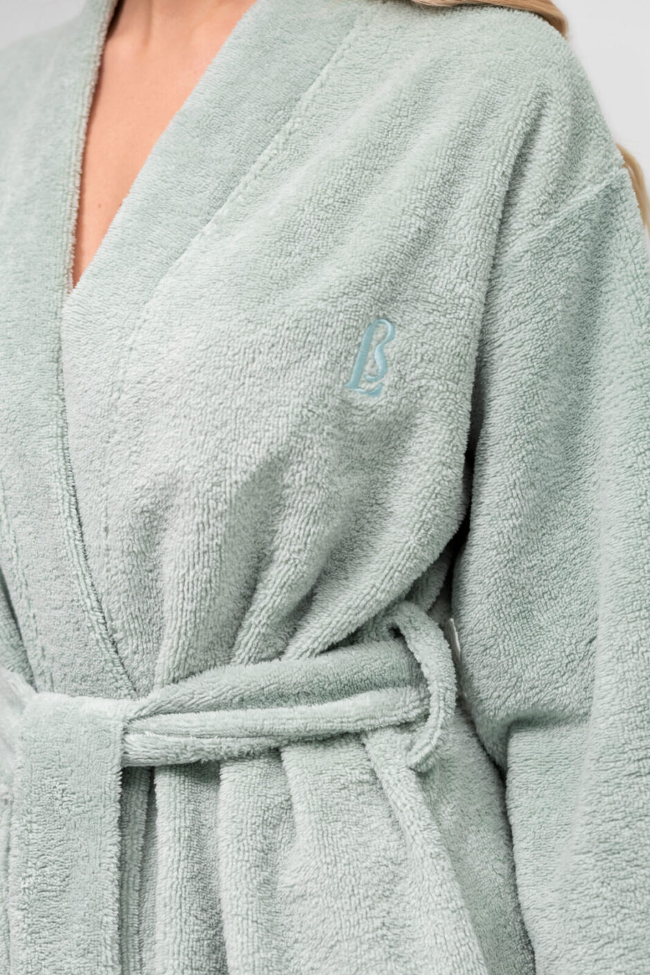 Szlafrok damski bawełniany zielony SERENITY