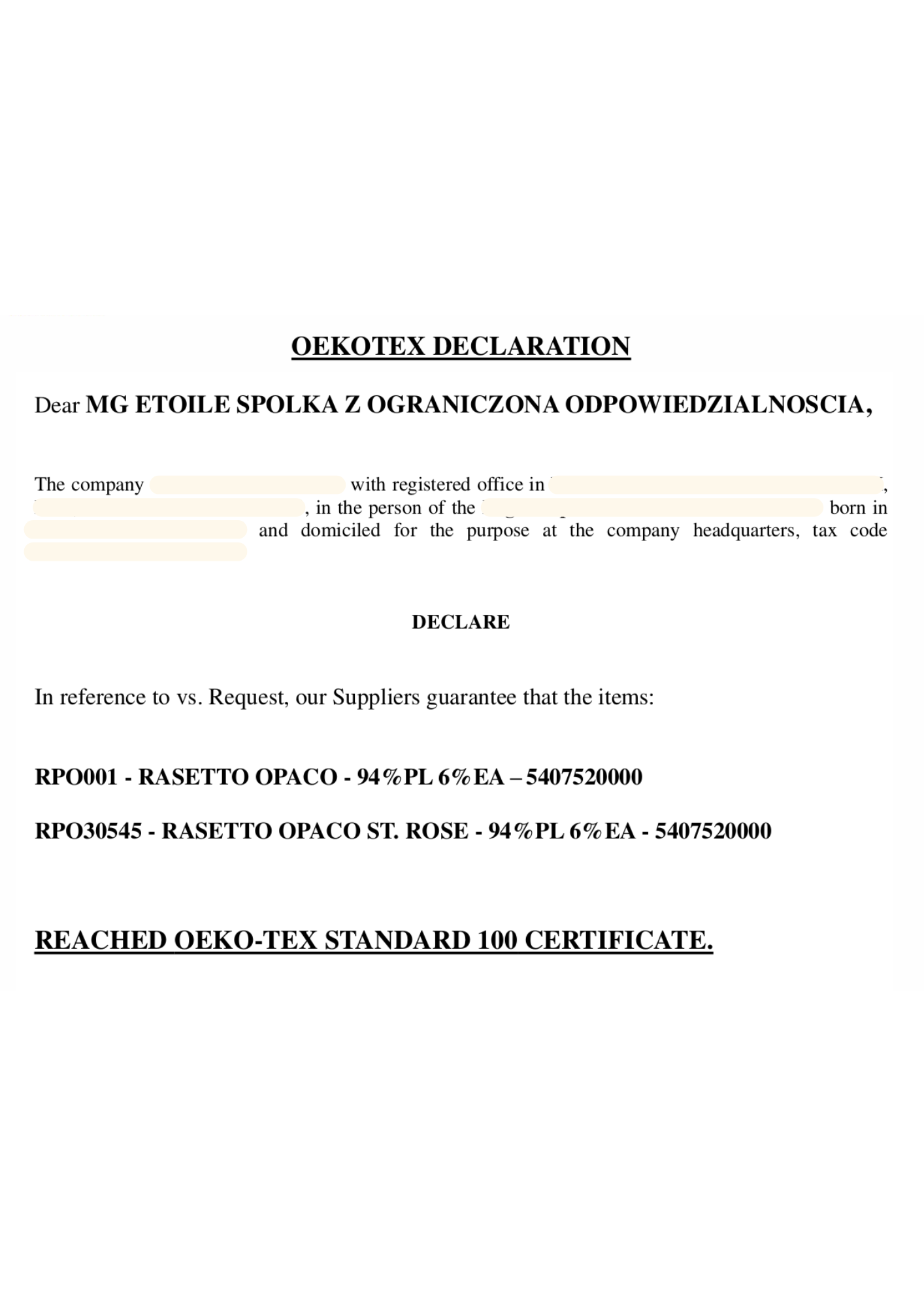 Bielizna nocna od Le brate Certyfikaty jakości Bielizna nocna od Le brate Certyfikaty jakości